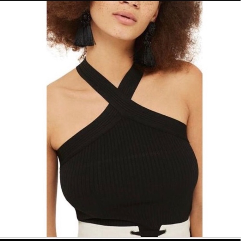 BRAND NEW: TopShop Women’s Criss-Cross Black Top